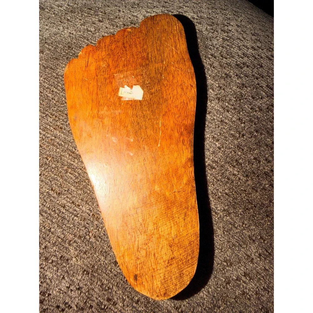 Hand Carved Wooden Foot Catchall Tray | Rustic Boho Trinket Dish, Key Holder